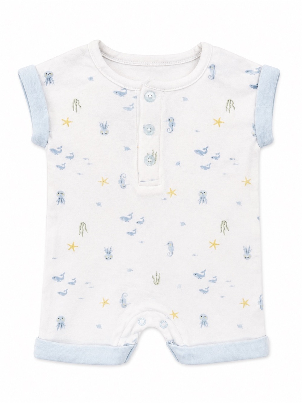 🔥24/HR SALE🔥 BUNDLE ONLY🔥 Luxe Threads Short-Sleeve soft Footie with Blue